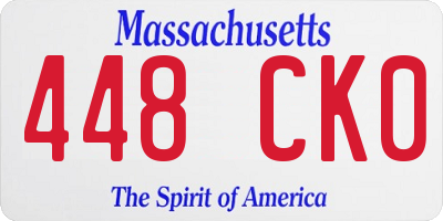 MA license plate 448CK0