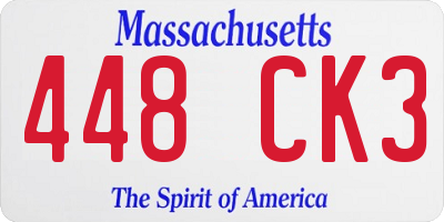MA license plate 448CK3
