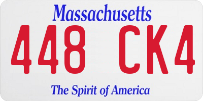 MA license plate 448CK4