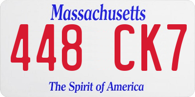 MA license plate 448CK7