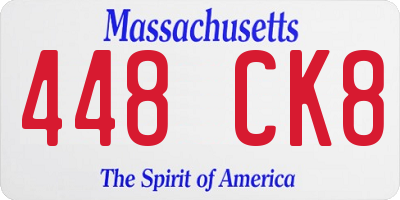 MA license plate 448CK8