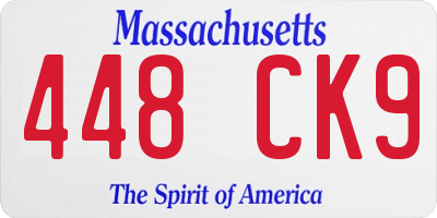 MA license plate 448CK9