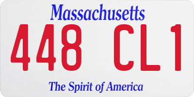 MA license plate 448CL1