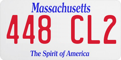 MA license plate 448CL2