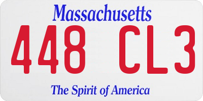 MA license plate 448CL3