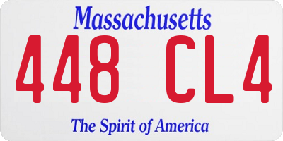 MA license plate 448CL4