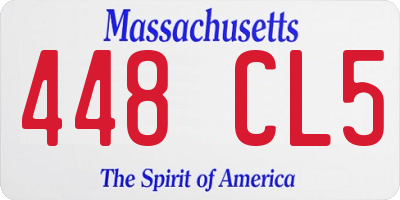 MA license plate 448CL5