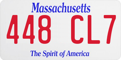 MA license plate 448CL7