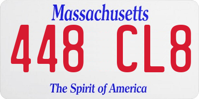 MA license plate 448CL8
