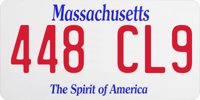 MA license plate 448CL9