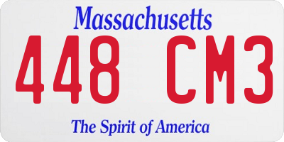 MA license plate 448CM3