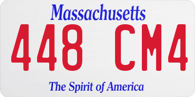 MA license plate 448CM4