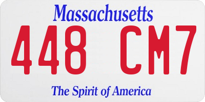MA license plate 448CM7