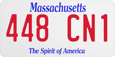 MA license plate 448CN1