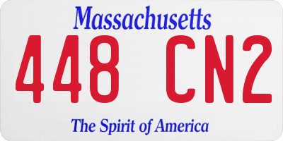 MA license plate 448CN2