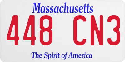 MA license plate 448CN3