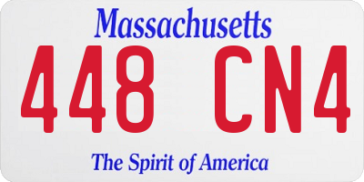 MA license plate 448CN4
