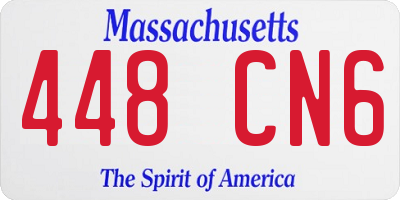 MA license plate 448CN6