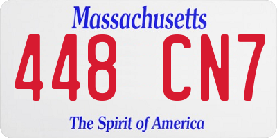 MA license plate 448CN7