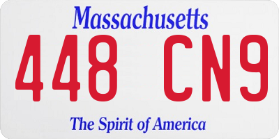 MA license plate 448CN9