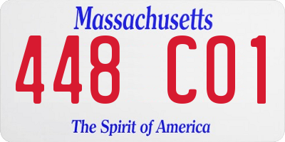 MA license plate 448CO1