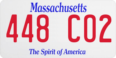 MA license plate 448CO2