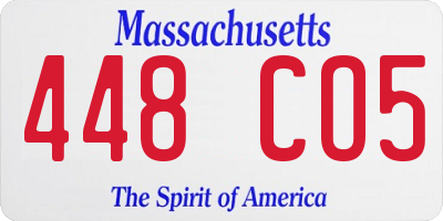 MA license plate 448CO5