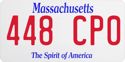 MA license plate 448CP0