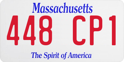 MA license plate 448CP1