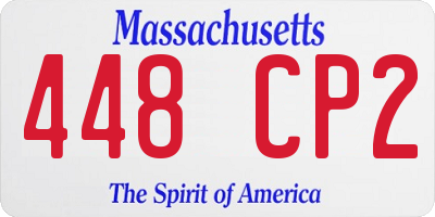 MA license plate 448CP2