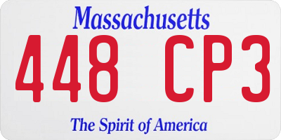 MA license plate 448CP3