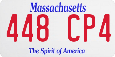 MA license plate 448CP4