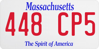 MA license plate 448CP5