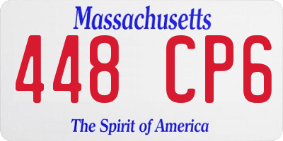 MA license plate 448CP6