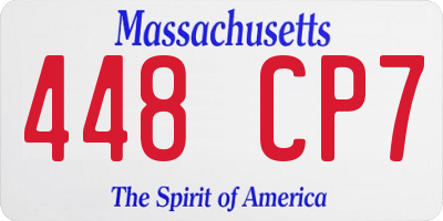 MA license plate 448CP7
