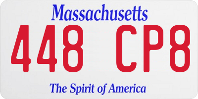 MA license plate 448CP8