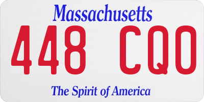 MA license plate 448CQ0