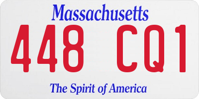 MA license plate 448CQ1