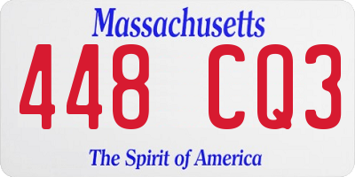 MA license plate 448CQ3