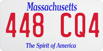 MA license plate 448CQ4