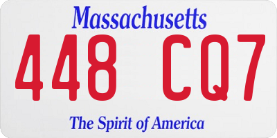 MA license plate 448CQ7
