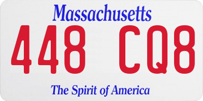 MA license plate 448CQ8
