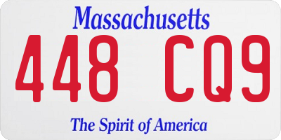 MA license plate 448CQ9