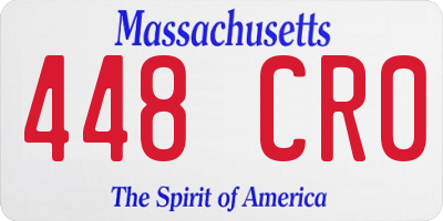 MA license plate 448CR0