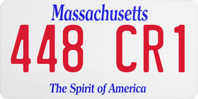 MA license plate 448CR1