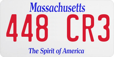 MA license plate 448CR3