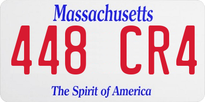 MA license plate 448CR4