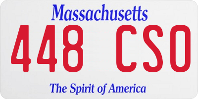 MA license plate 448CS0