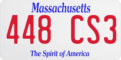 MA license plate 448CS3