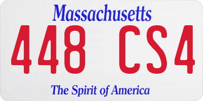 MA license plate 448CS4